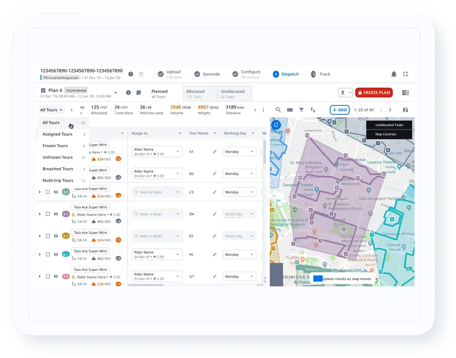 dynamic multi-leg planning